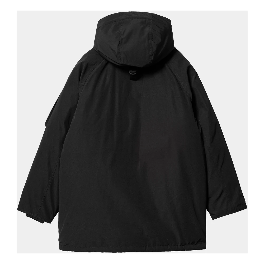 Carhartt WIP Zwarte Waterdichte Parka met Verstelbare Pasvorm Black Heren