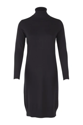 Svart Rollneck Klänning U6801