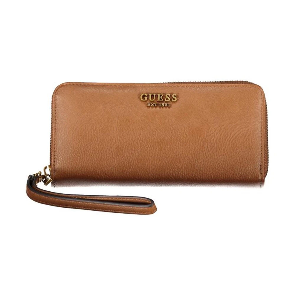 Guess Women's Brown Wallets & Cardholders, One Size, Multi-Compartment Zip Wallet