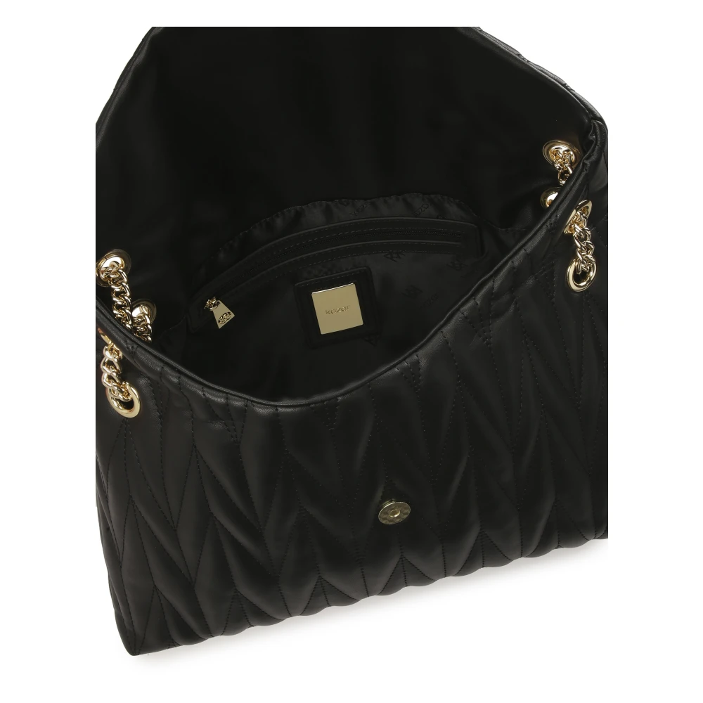 Kazar Zwarte handtas met een ongebruikelijke klep Black Dames