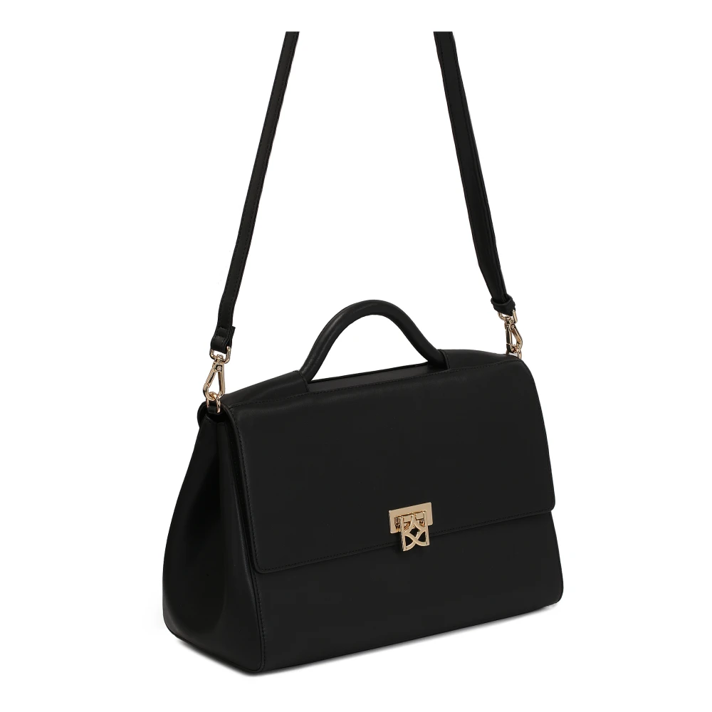 Kazar Grote leren handtas met moderne retrostijl Black Dames
