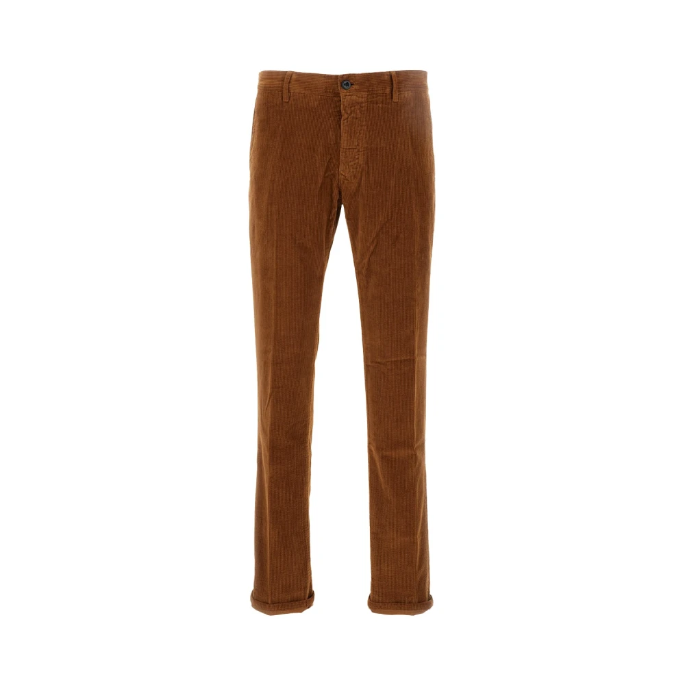 Incotex Brun Slim-Fit Manchesterbyxor