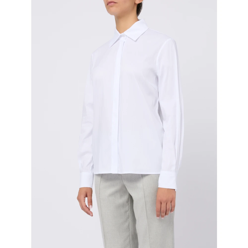 D.Exterior Klassieke Katoenen Witte Blouse Vrouwen White Dames