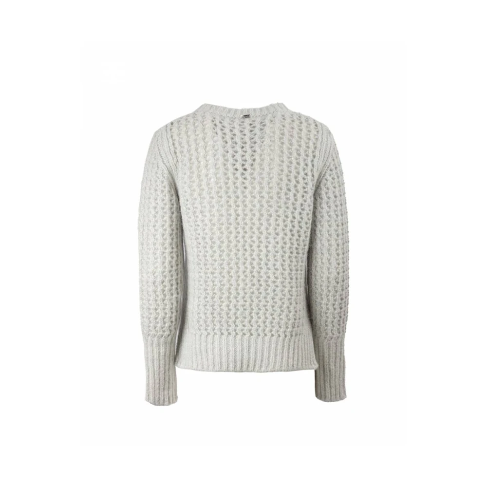 Herno Rondhals gebreid vest White Dames