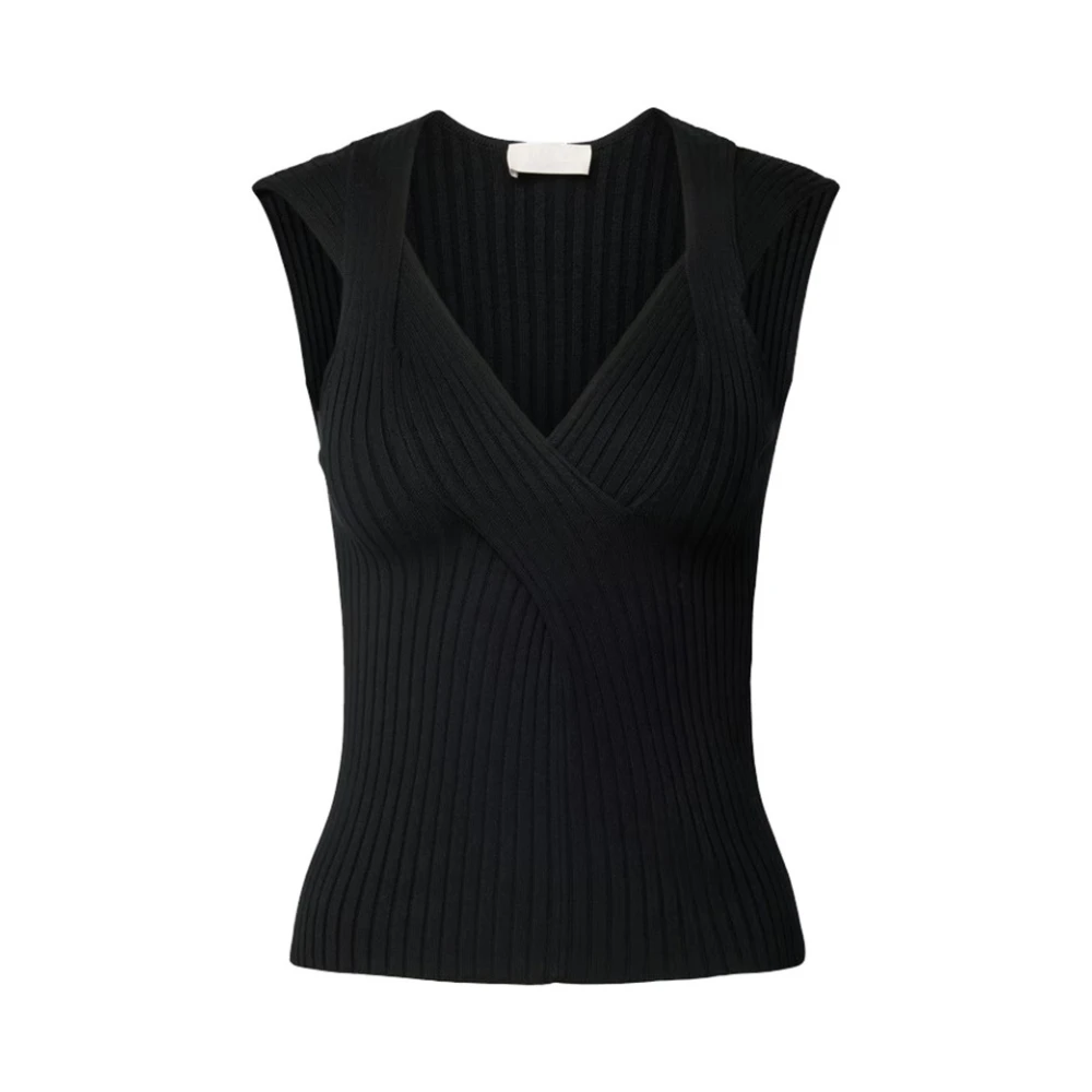 Liu Jo Elegante zwarte blouse met kantdetail Black Dames