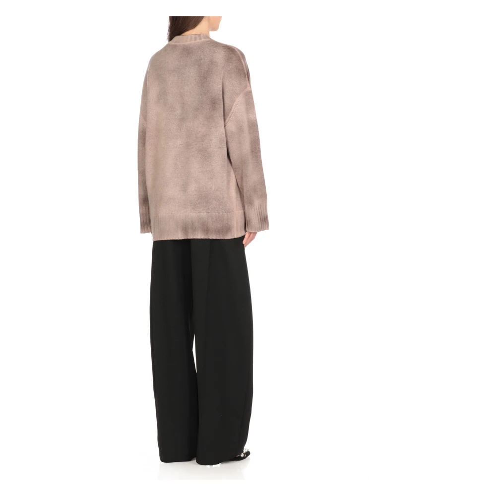 The Attico Beige Wol Kasjmier Trui Ronde Hals Beige Dames