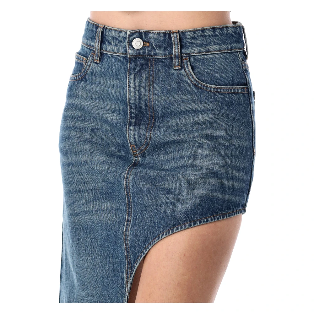 Coperni Blauwe Vintage Denim Rok Hoge Taille Blue Dames