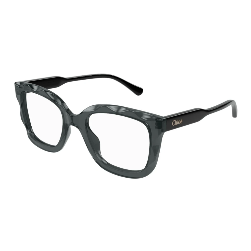 Chloé Rechthoekige acetaatbril met golvend patroon Gray Unisex