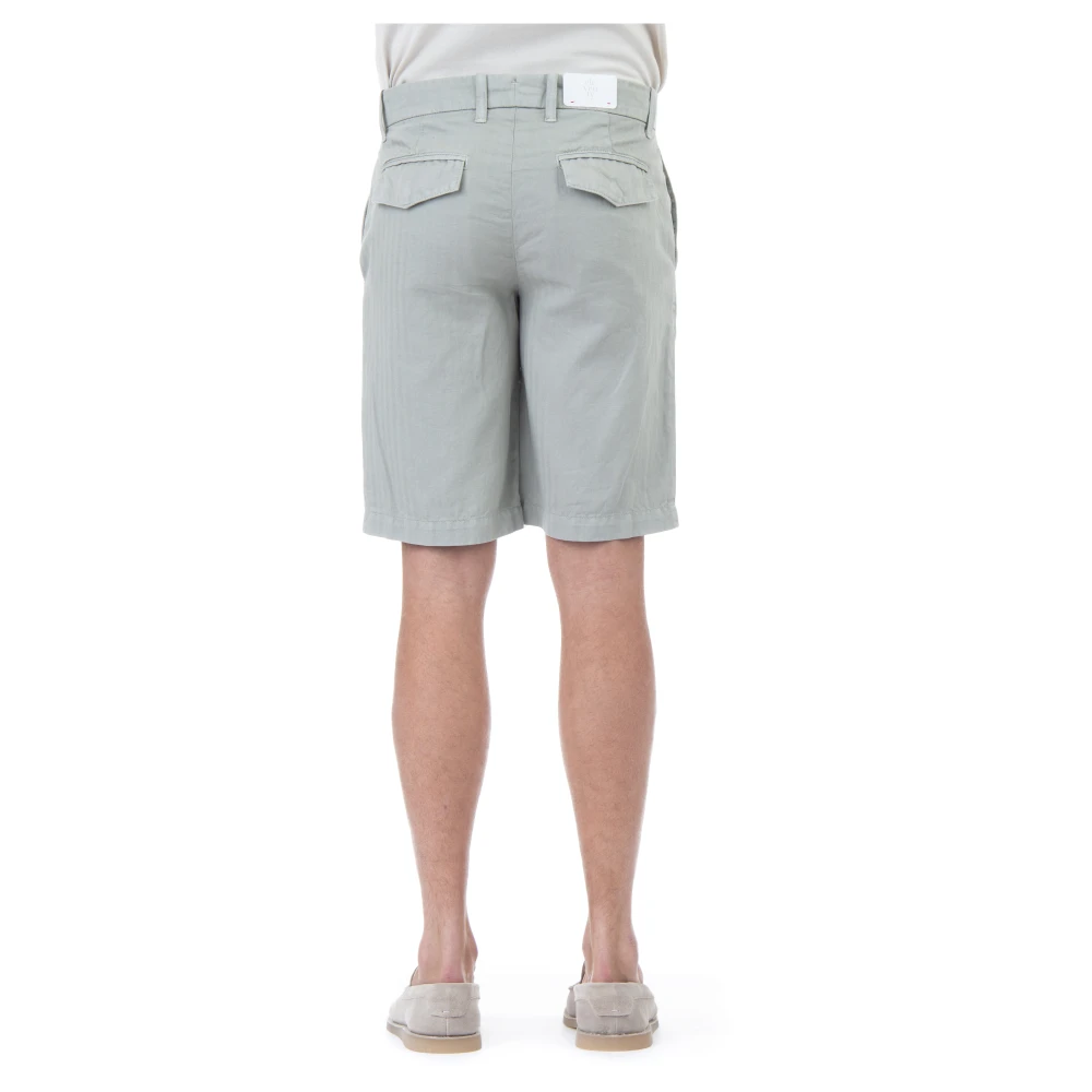 Eleventy Groene Katoen-Linnen Bermuda Shorts Green Heren