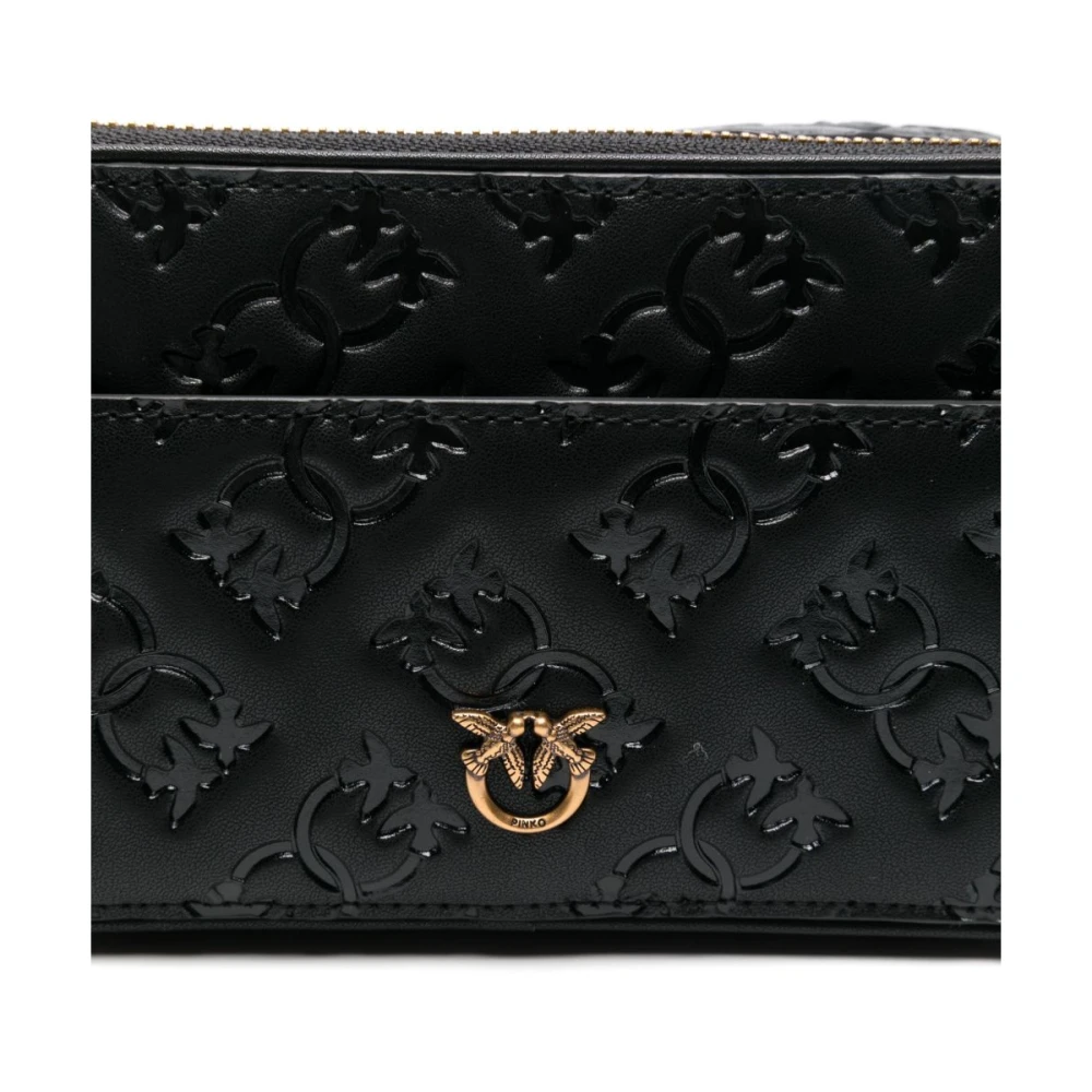 pinko Zwarte en Gouden Schoudertas Black Dames