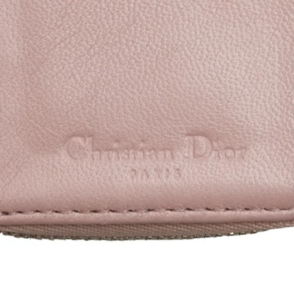 Dior Vintage Pre-owned Leather wallets Beige Dames