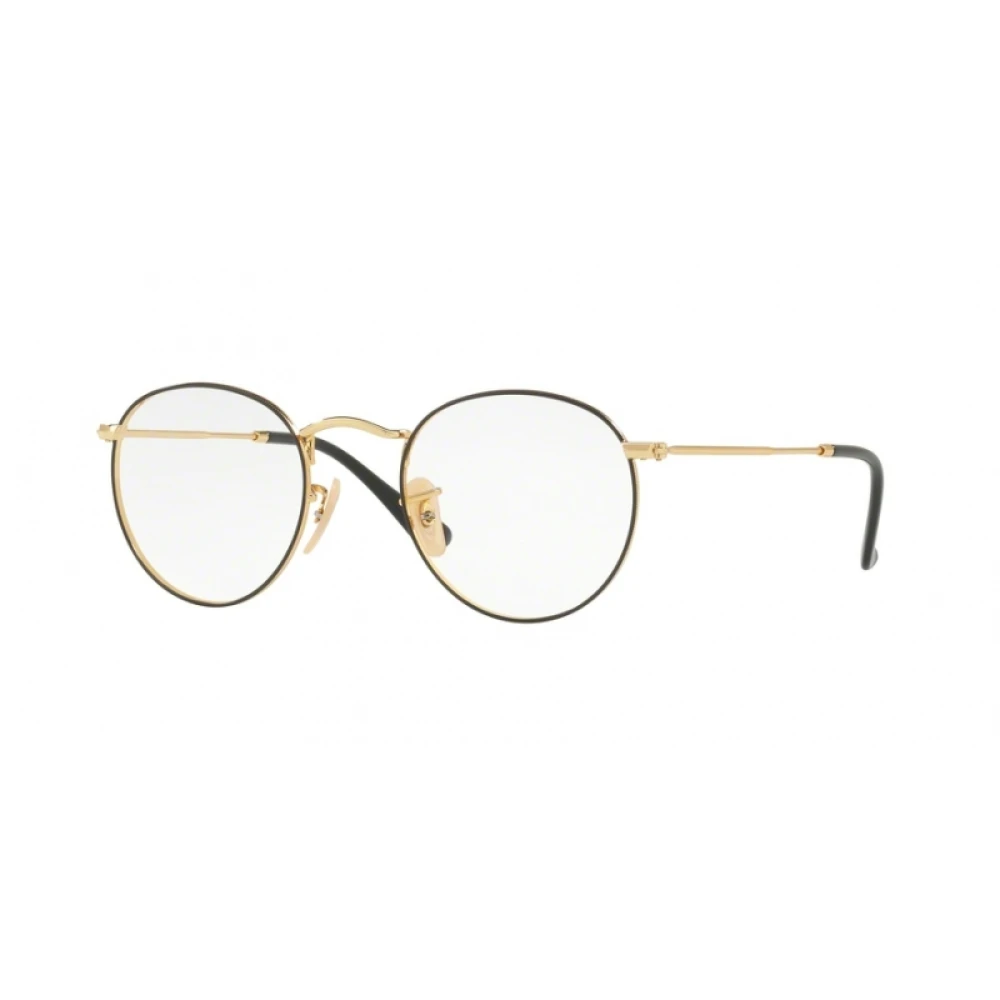 Ray-Ban Unisex Black Glasses,, Round Metal Eyeglasses Medium