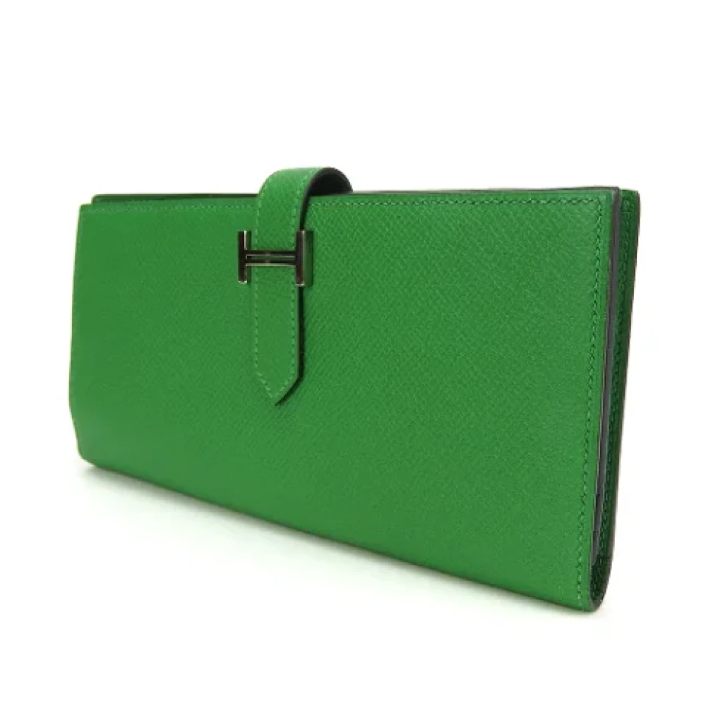Hermès Vintage Pre-owned Leather wallets Green Dames