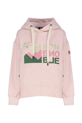 Mjuk bomullströja med huva och broderad logotyp