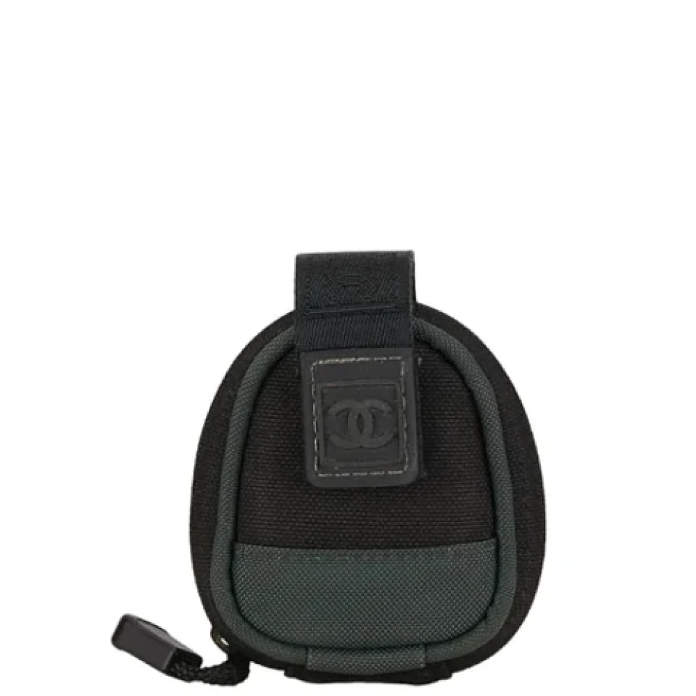 Chanel Vintage Pre-owned Canvas pouches Black Dames