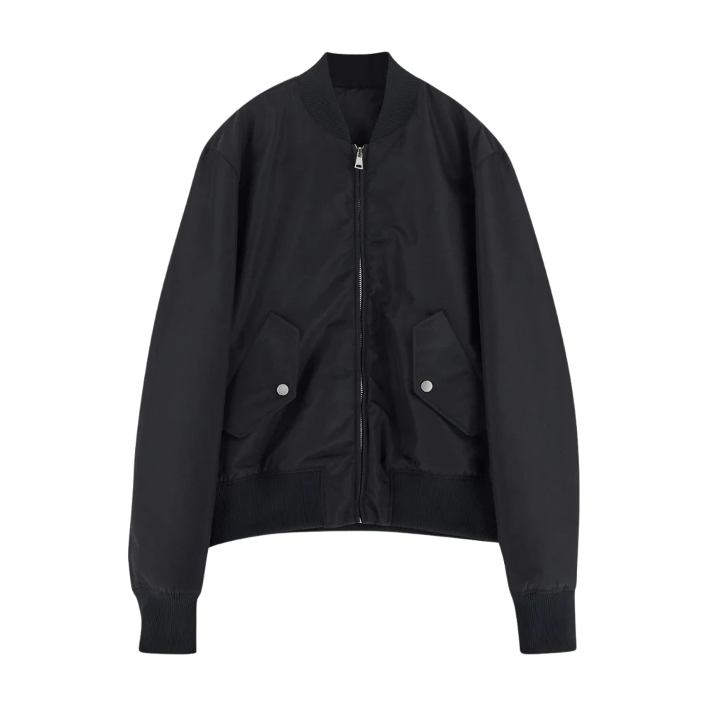 Balmain Bomberjack met borduursel op de rug Blue Heren