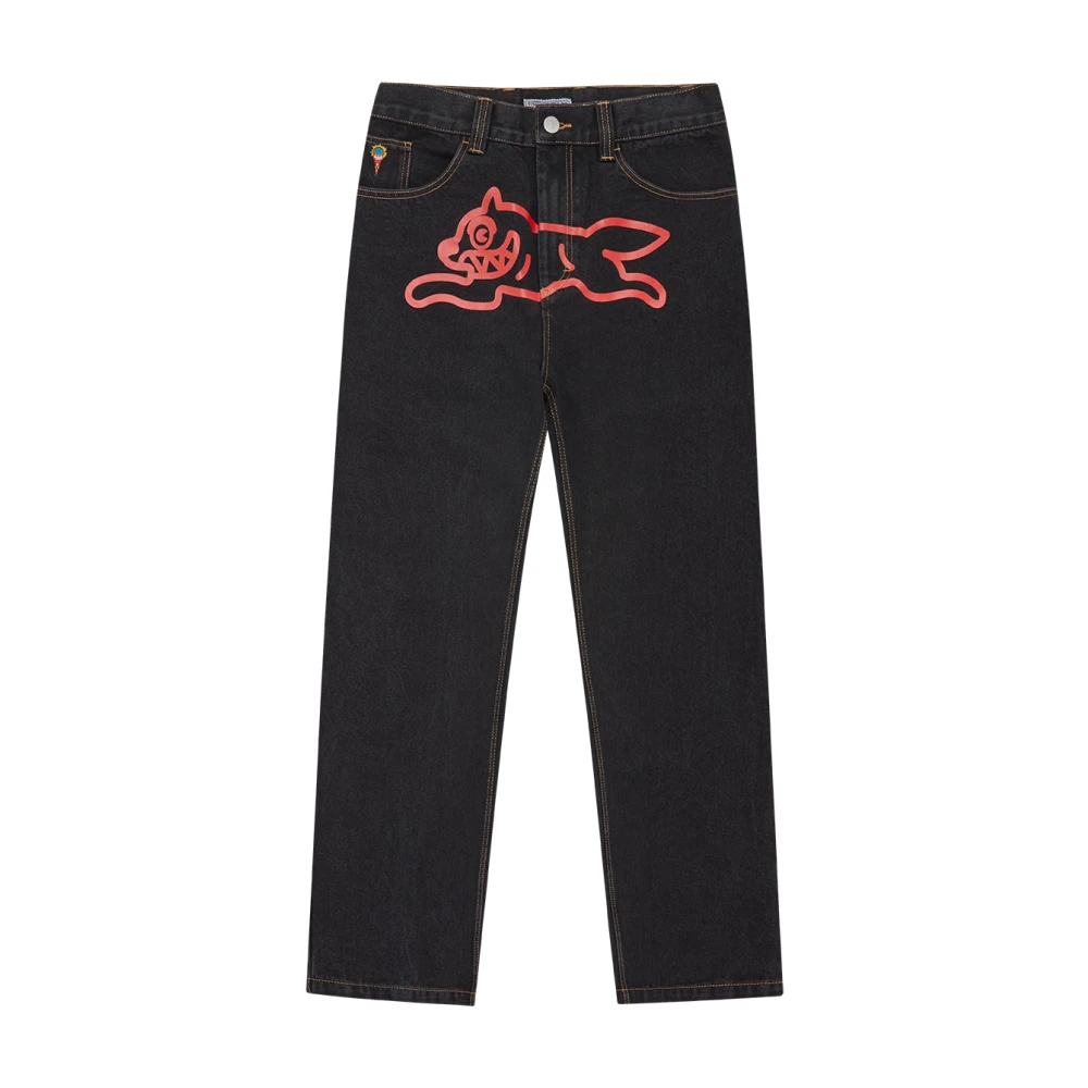Icecream Men's Black Running Dog Denim Pant - Straight Fit Jeans - W30 - Jeans