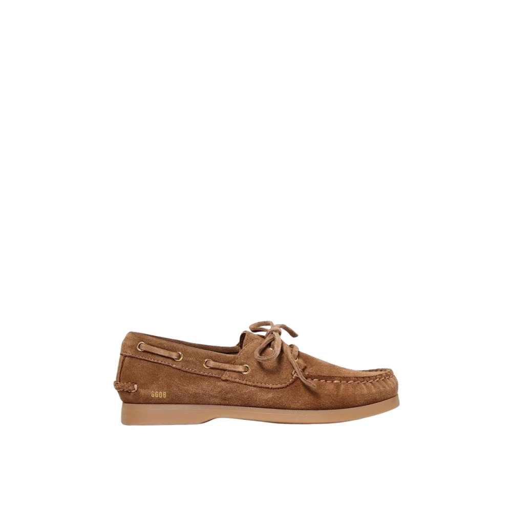 Golden Goose Men's Brown/Golden Suede Boat Shoes