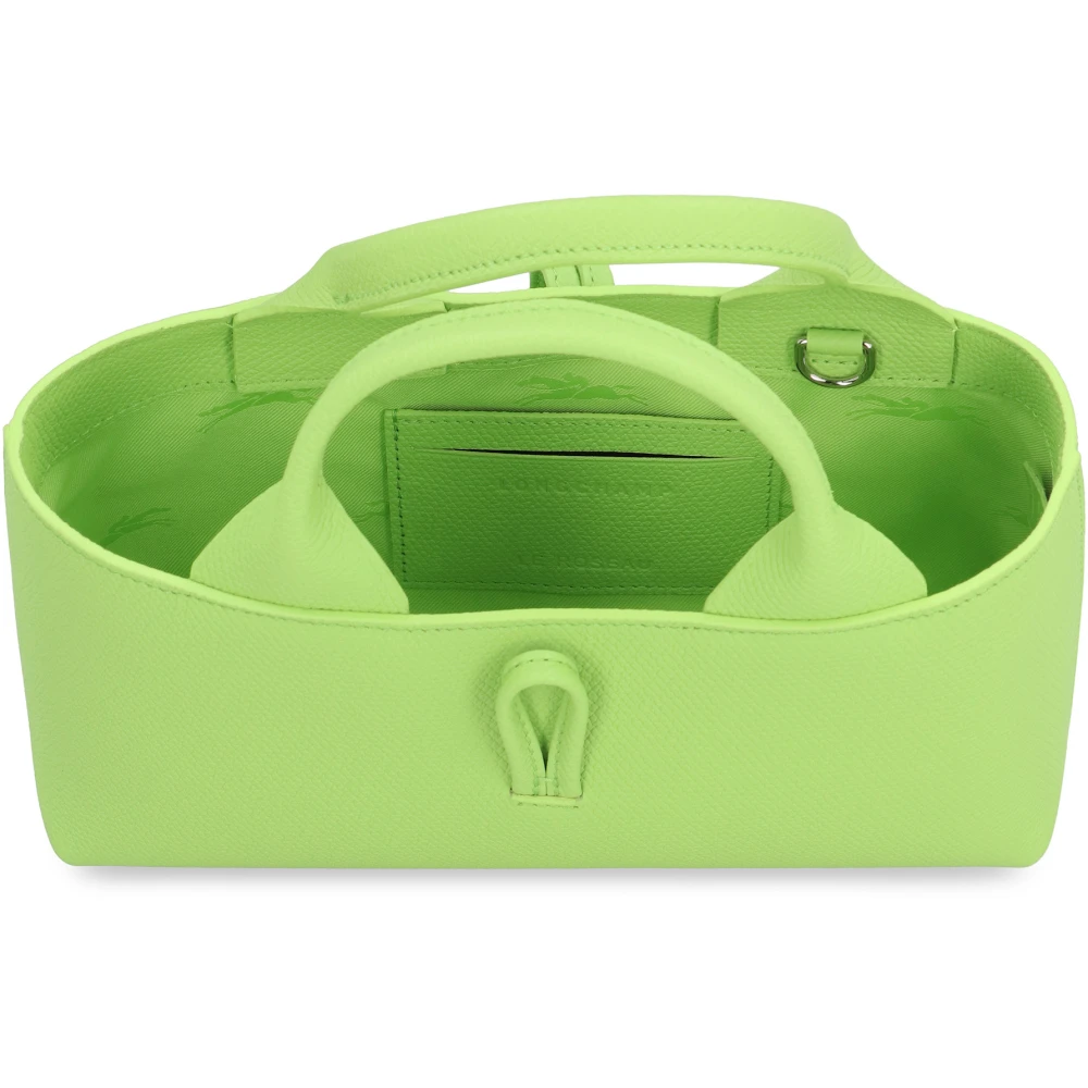 Longchamp Korrelige Leren Handtas met Antler Sluiting Green Dames