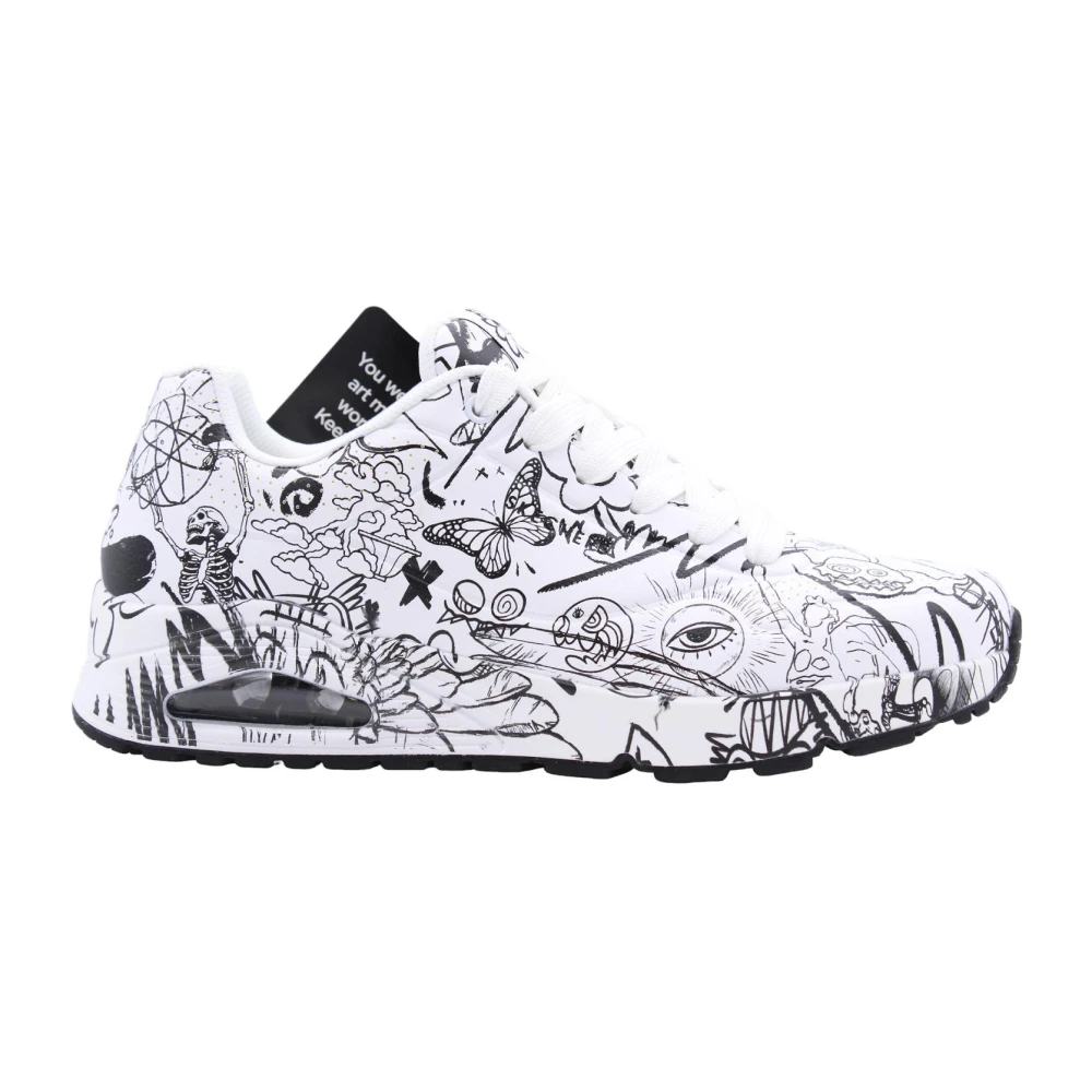 Skechers Men's White Sneakers, 11 Uk, Kamal Sneaker