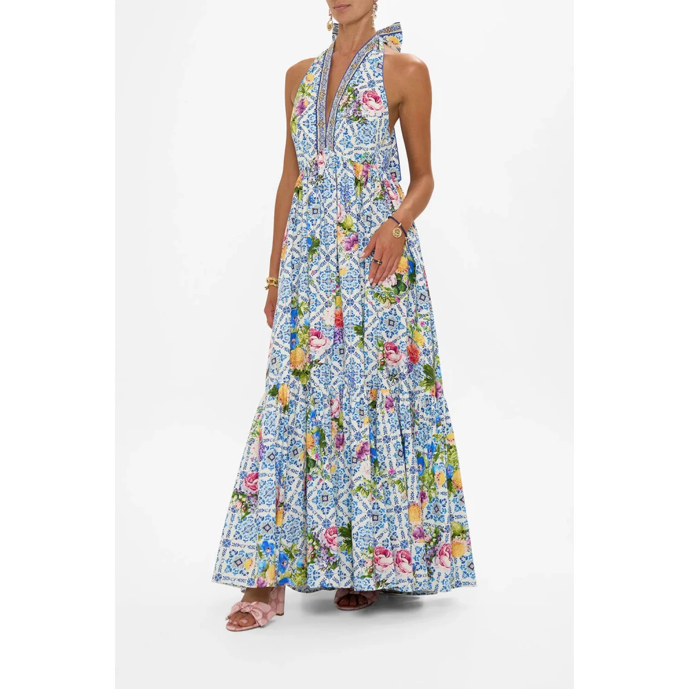 Camilla Ruffle Hem Halter Jurk Wall To Wall Wonders Multicolor Dames