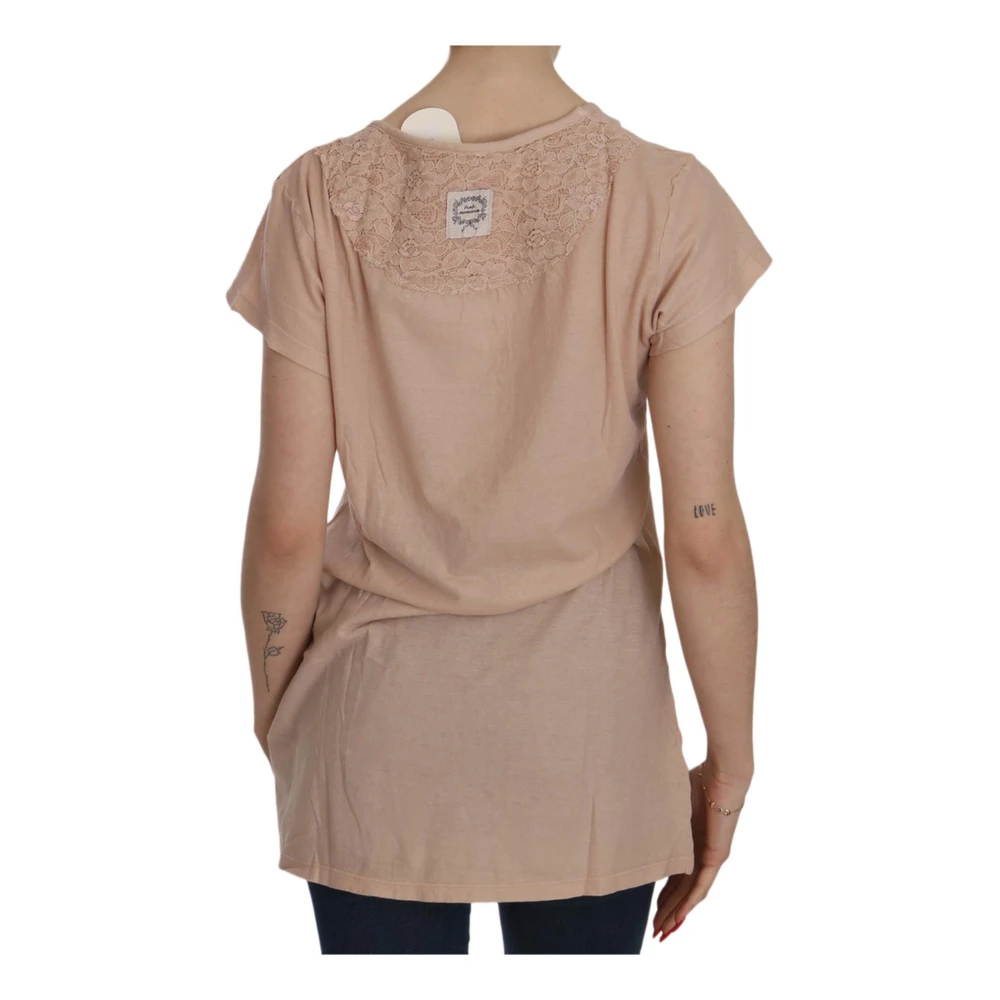 Pink Memories Korte mouwen kanten blouse Pink Dames