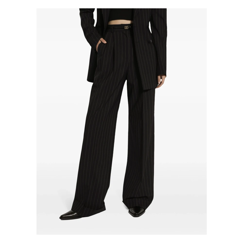 Dolce & Gabbana Gestreepte Broek voor Mannen Black Dames
