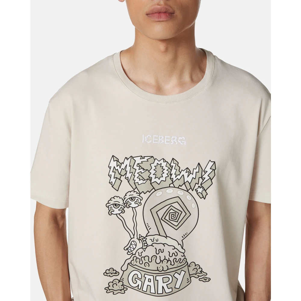 Iceberg Poederkleurig regular-fit stretch jersey T-shirt Beige Heren