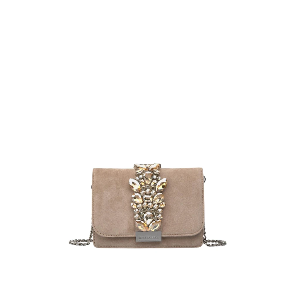 Alma en Pena Rhinestone clutch tas Brown Dames
