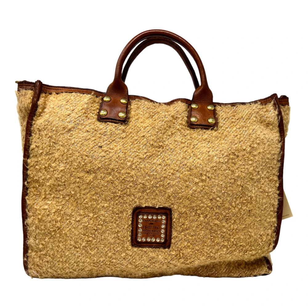 Campomaggi Goudglanzende Shopper Beige Heren