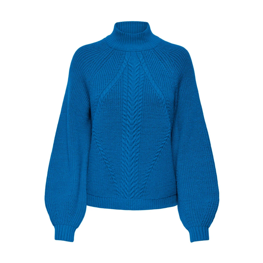 Only Hoge Hals Gebreide Trui Blue Dames