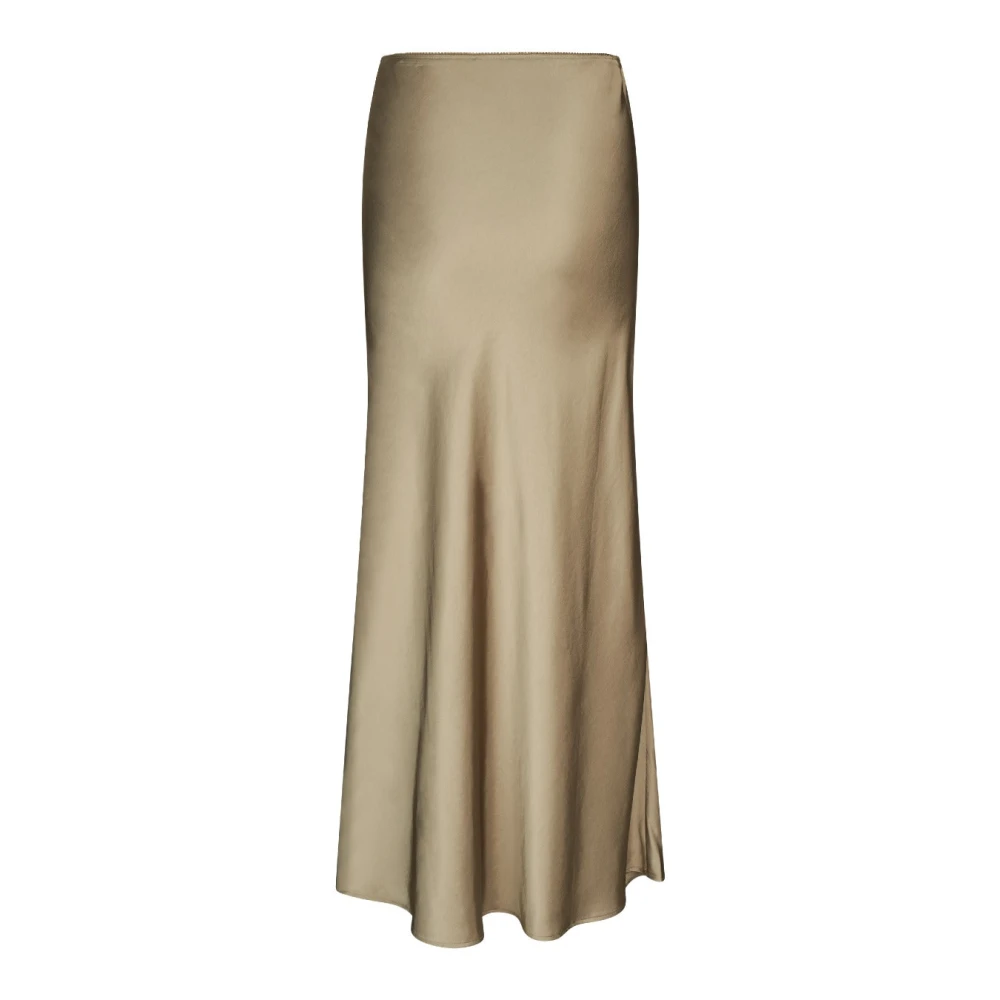 MbyM Champagne Satijnen Maxi Rok Maila Beige Dames