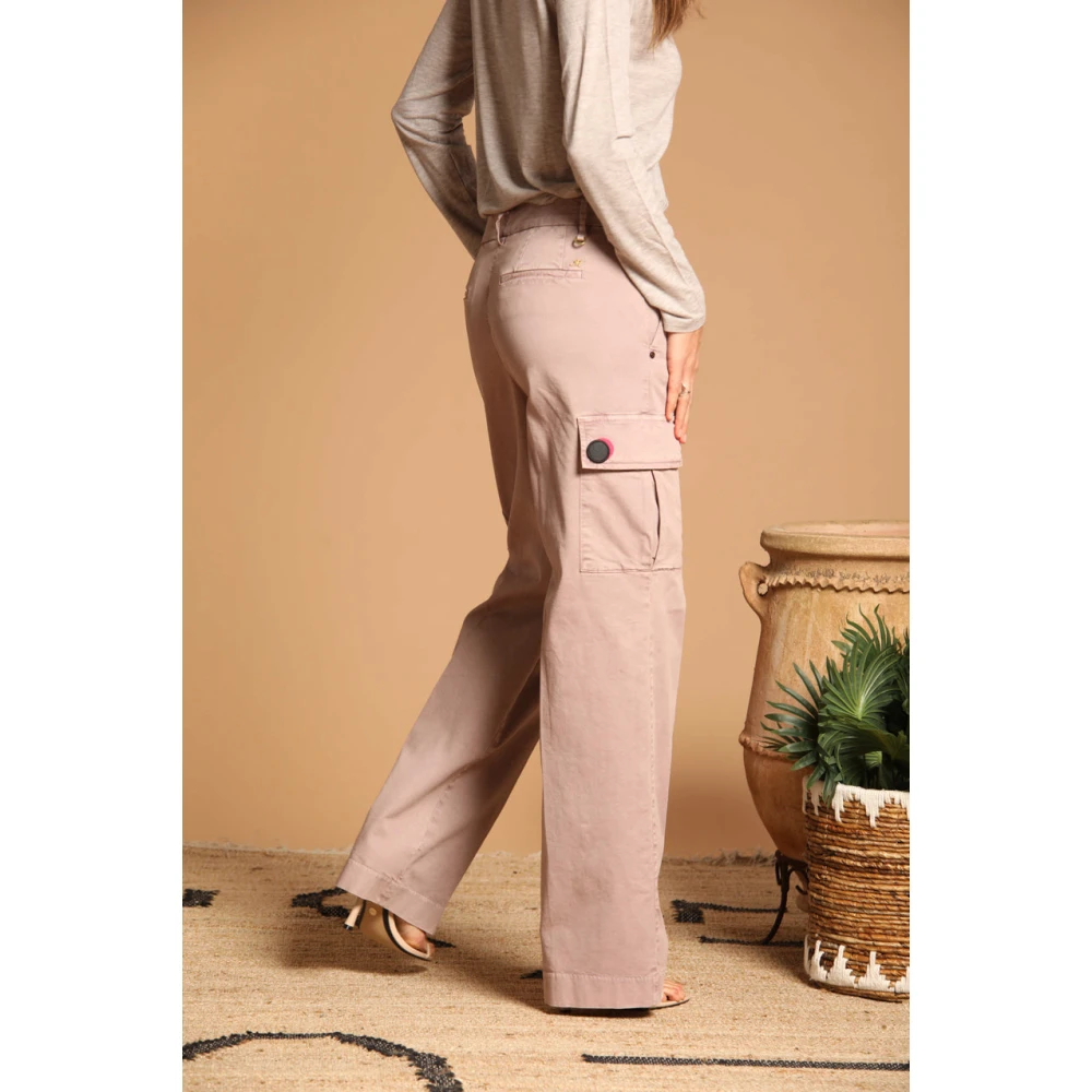 Mason's Cargo broek Victoria in keperstof rechte pasvorm Purple Dames