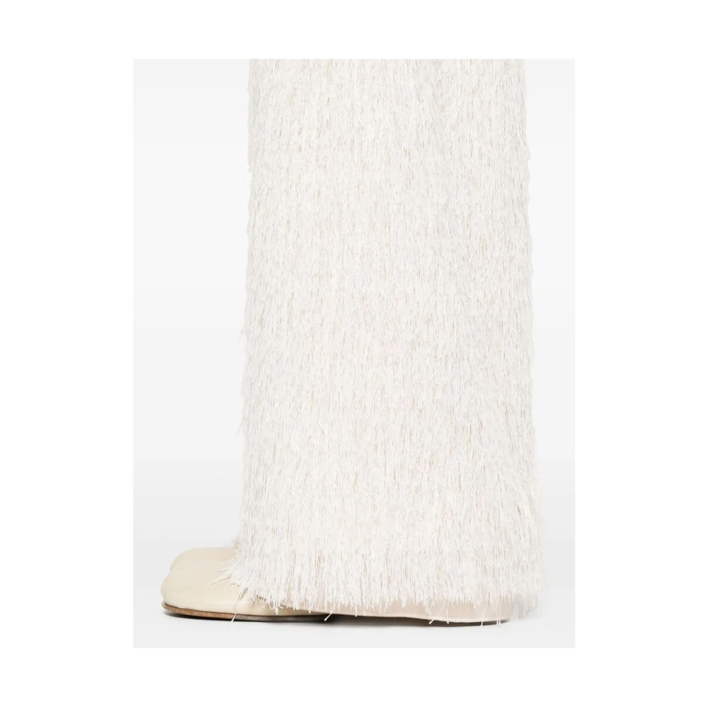 Darkpark Elastische Taille Franje Detail Broek White Dames