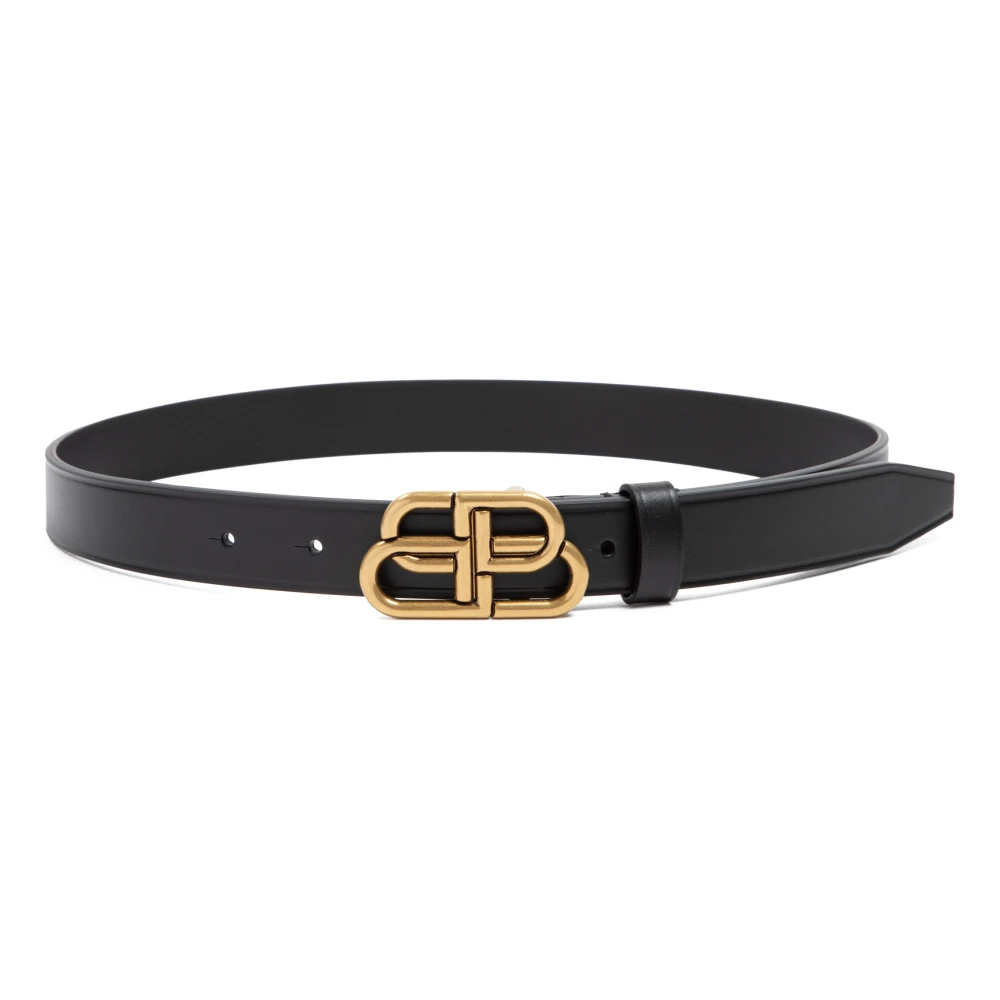Balenciaga Zwarte Dunne Logo Riem Dames Accessoires Black Dames