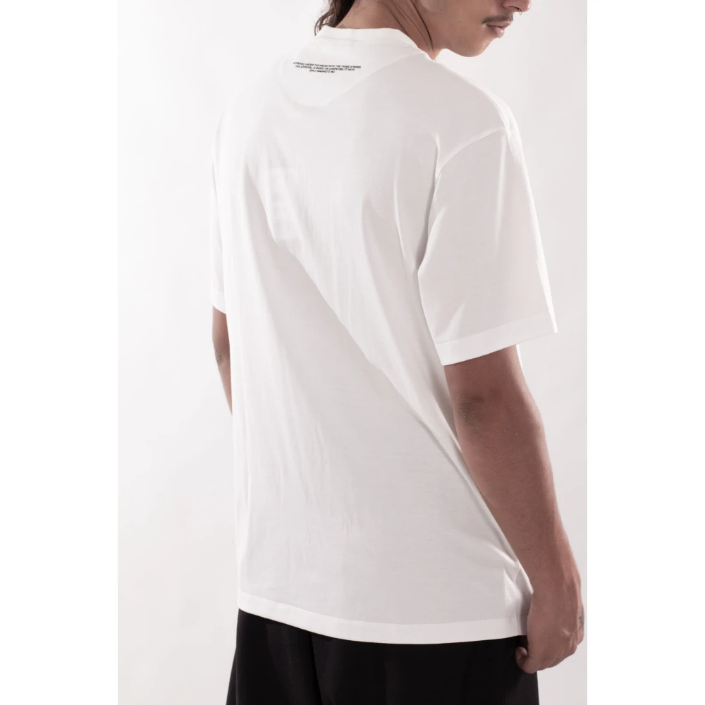 Y-3 Krijtwit Faded Logo Tee White Heren