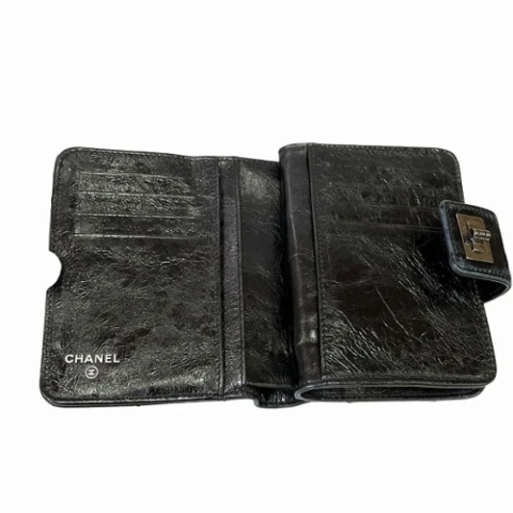 Chanel Vintage Pre-owned Leather wallets Black Dames