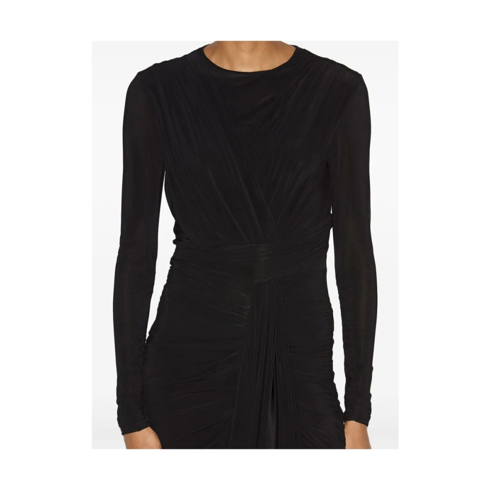 Isabel marant Zwarte Gedrapeerde Jurk met Geplooide Details Black Dames