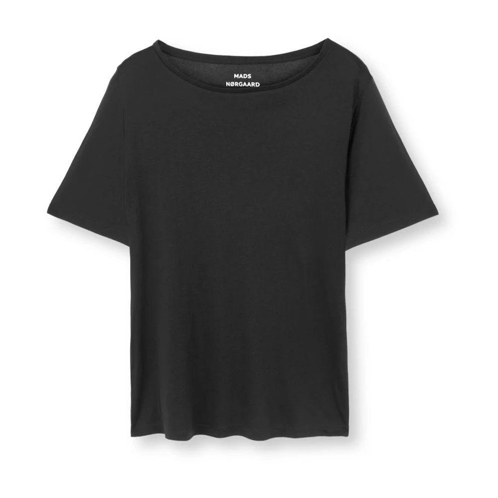 Mads Nørgaard Eenvoudig Zwart Tencel T-Shirt Black Dames