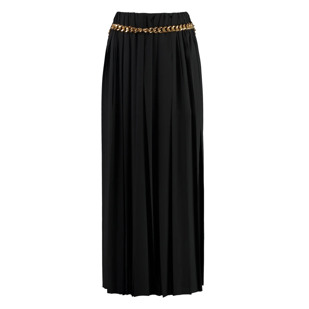 Balenciaga Stijlvolle Geplooide Maxi Rok met Kettingdetail Black Dames