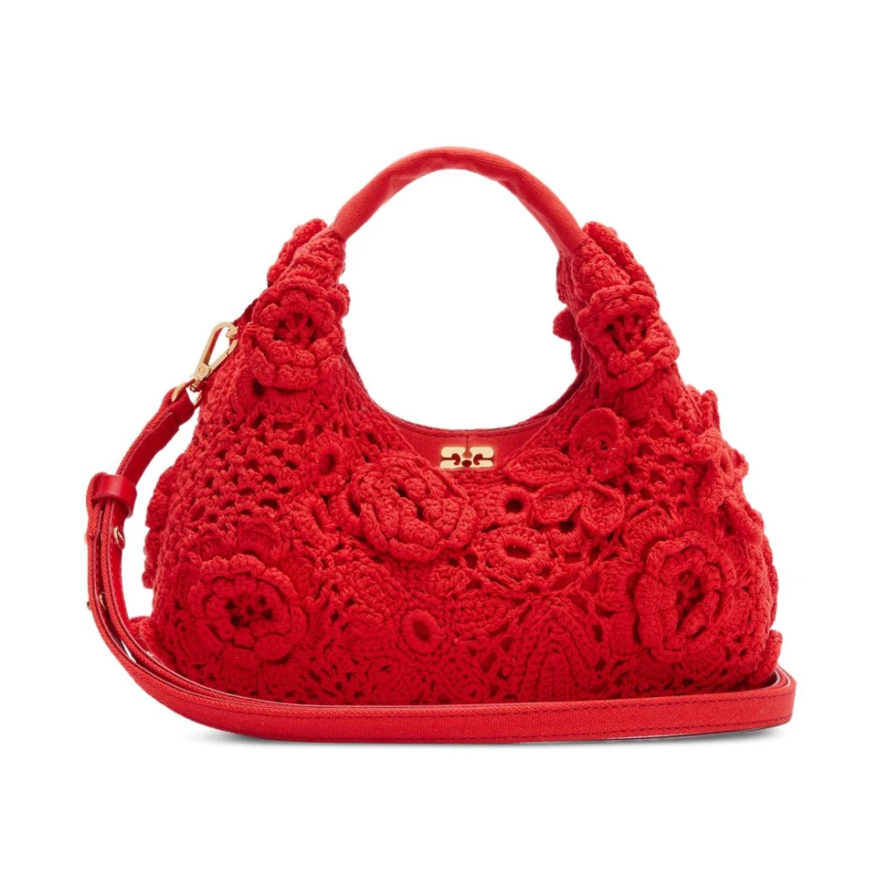 Ganni Women's Red Cross Body Bags, One Size, Mini Hobo Bag