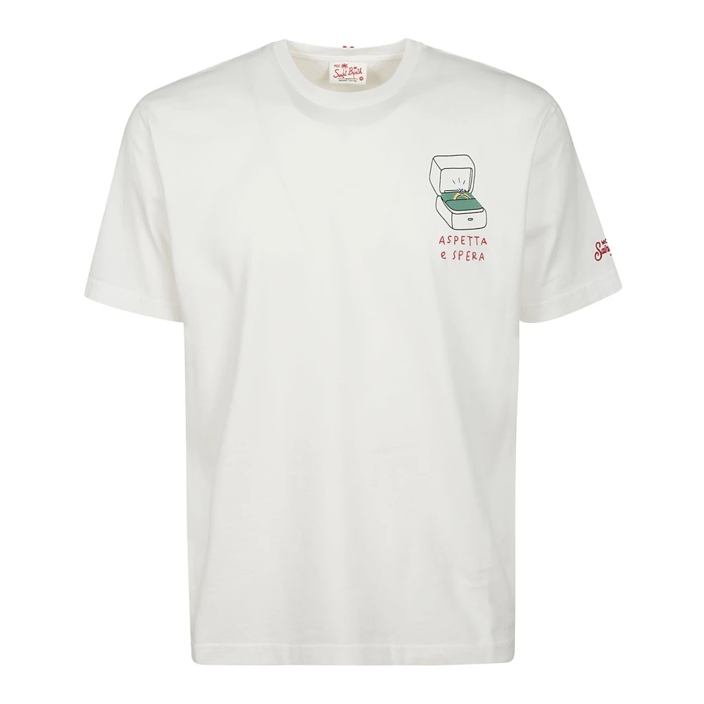 MC2 Saint Barth Wit Katoenen T-Shirt met Zijprint White Heren