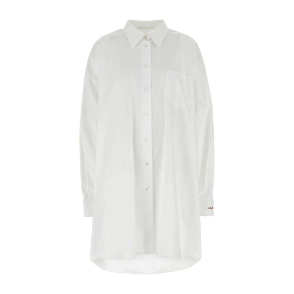 Maison Margiela Witte Oxford Overhemdjurk White Dames