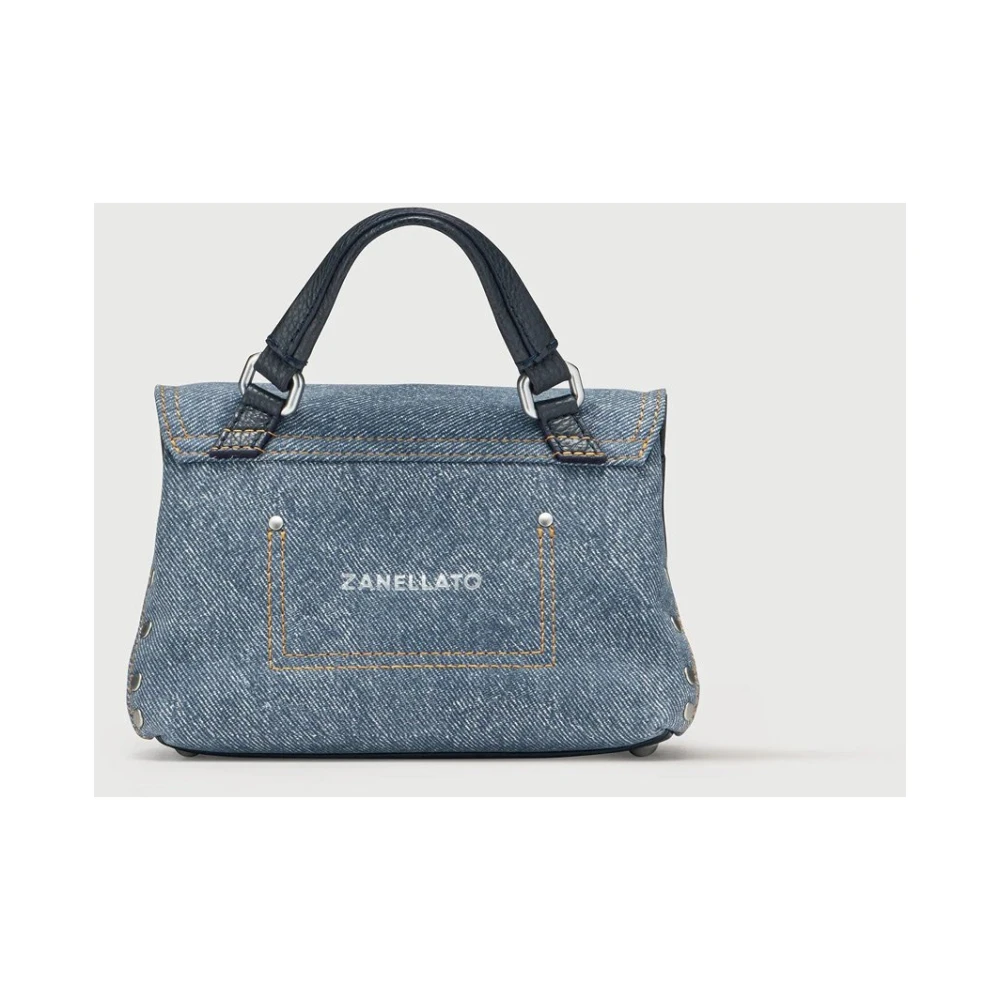 Zanellato Denim Schoudertas met Verstelbare Band Blue Dames