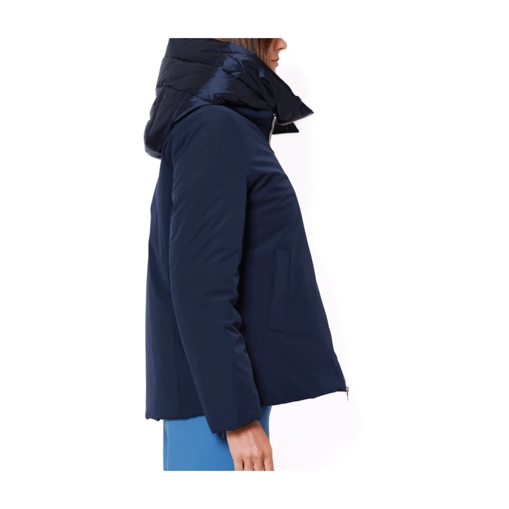 Emme DI Marella Korte Blauwe Winterjas met Capuchon Blue Dames