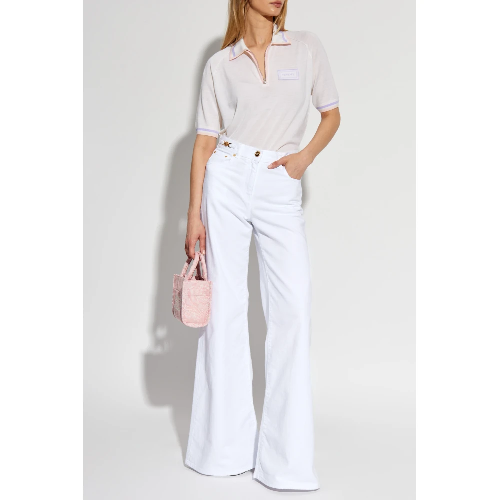 Versace Polo met logo Beige Dames
