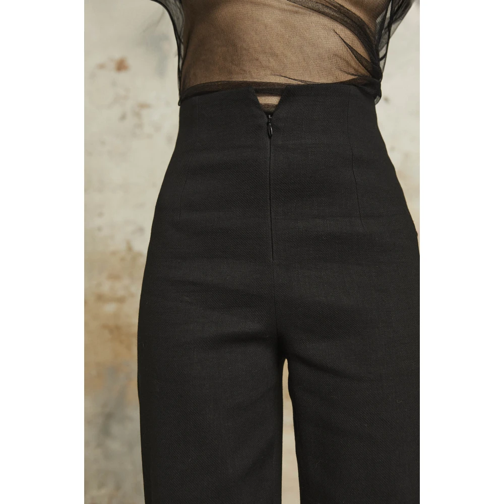 Cortana Bowie hoog getailleerde zwarte broek Black Dames