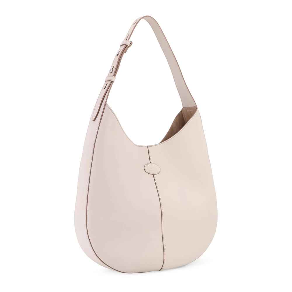 TOD'S Leren schoudertas met logopatch White Dames