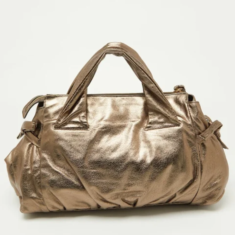 Gucci Vintage Pre-owned Leather totes Gray Dames