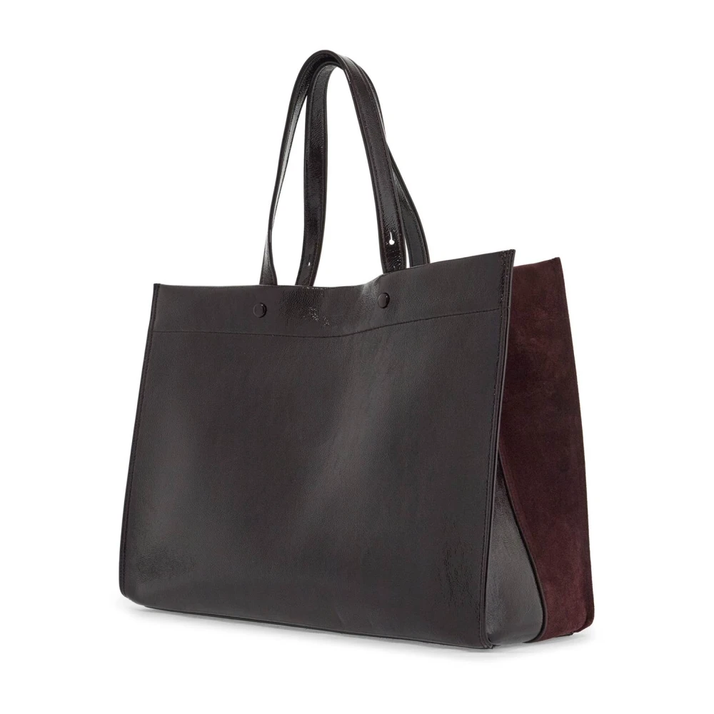 Anya Hindmarch Suède & Lakleren Tote Tas Purple Dames